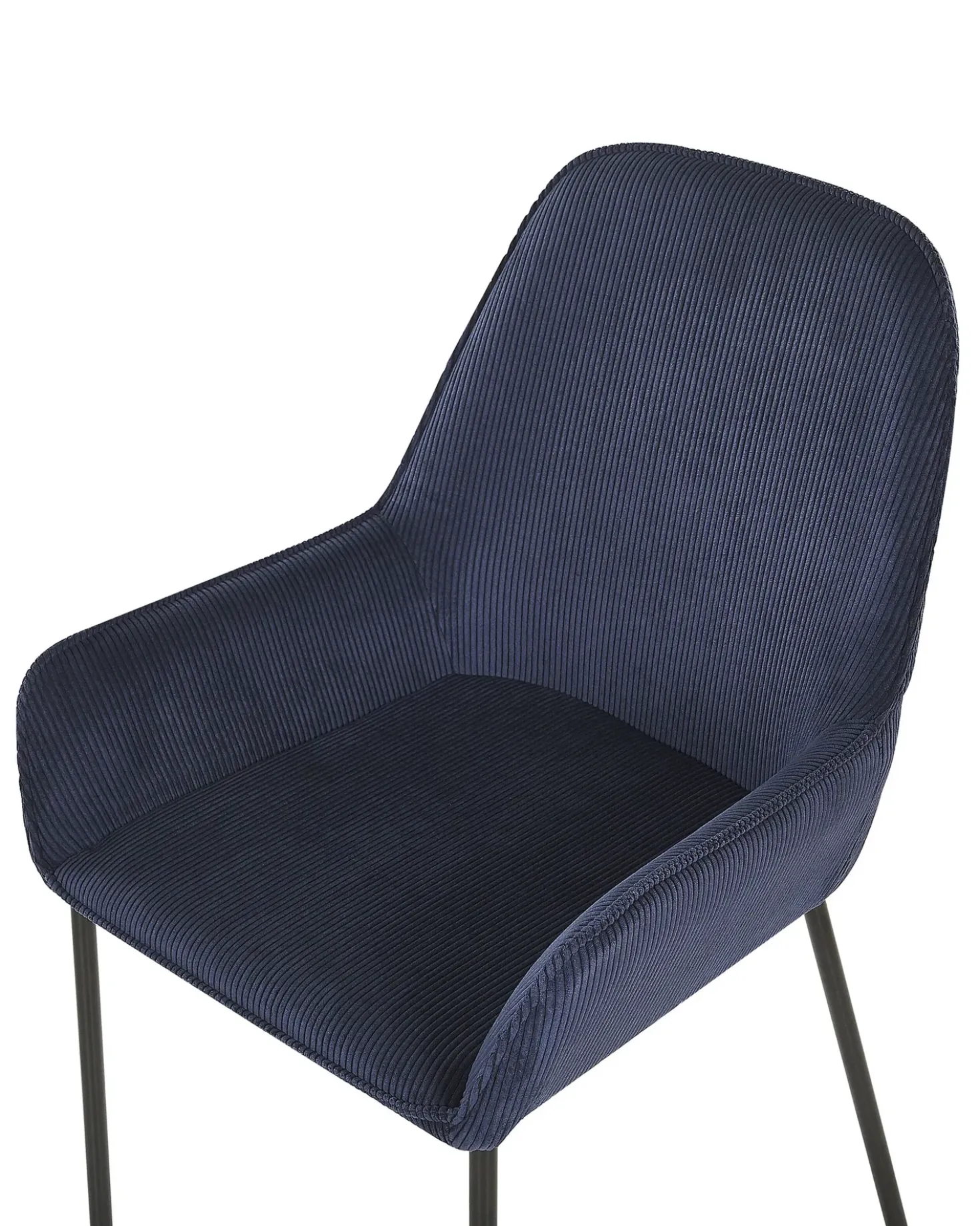 Set di 2 sedie da pranzo LOVERNA Velluto a coste Blu scuro