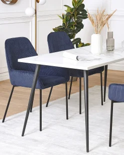 Set di 2 sedie da pranzo LOVERNA Velluto a coste Blu scuro