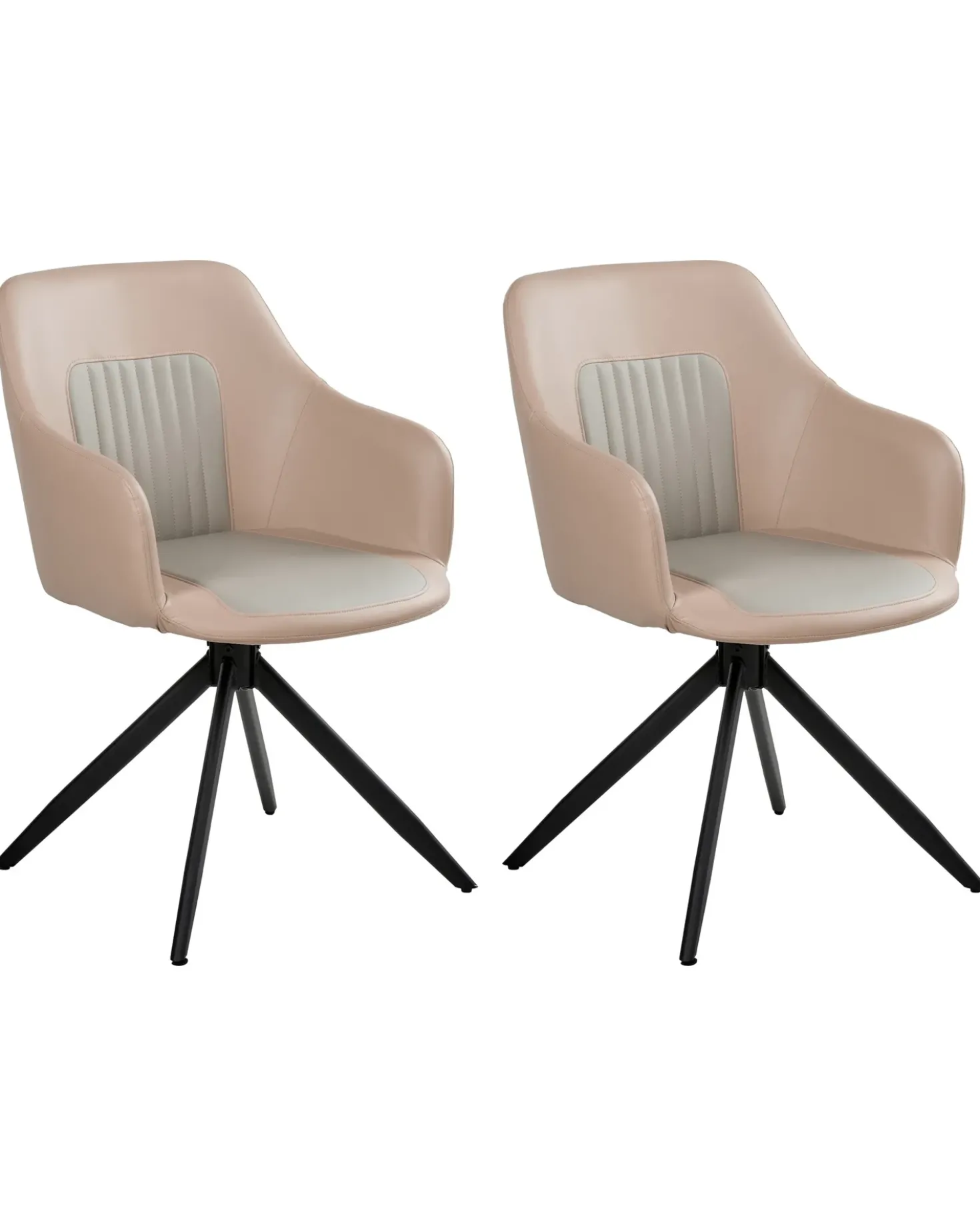 Set di 2 sedie da pranzo LIKELY Pelle sintetica Beige sabbia