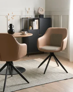 Set di 2 sedie da pranzo LIKELY Pelle sintetica Beige sabbia