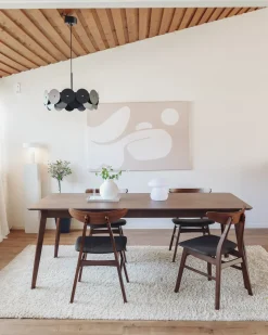 Set di 2 sedie da pranzo LYNN Legno Marrone scuro/Grigio