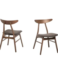 Set di 2 sedie da pranzo LYNN Legno Marrone scuro/Grigio