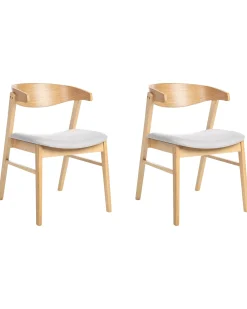 Set di 2 sedie da pranzo LILLY Tessuto Marrone chiaro/Grigio
