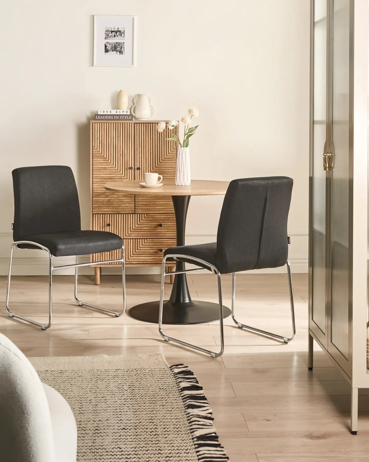 Set di 2 sedie da pranzo LECCO Tessuto Nero