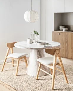 Set di 2 sedie da pranzo LACOTA Legno Marrone chiaro/Grigio