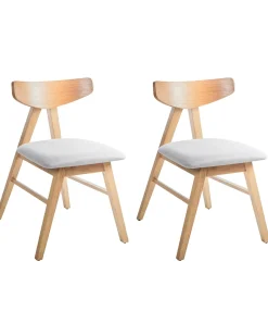Set di 2 sedie da pranzo LACOTA Legno Marrone chiaro/Grigio