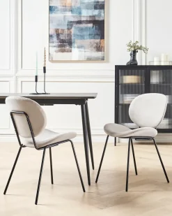 Set di 2 sedie da pranzo LUANA Velluto Beige chiaro
