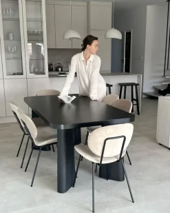 Set di 2 sedie da pranzo LUANA Velluto Beige chiaro