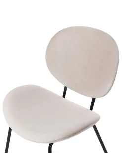 Set di 2 sedie da pranzo LUANA Velluto Beige chiaro