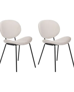 Set di 2 sedie da pranzo LUANA Velluto Beige chiaro