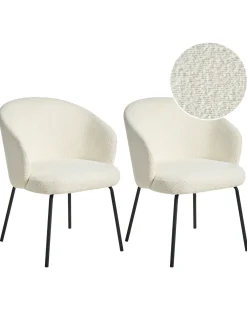 Set di 2 sedie da pranzo LUDDEN Bouclé Beige chiaro
