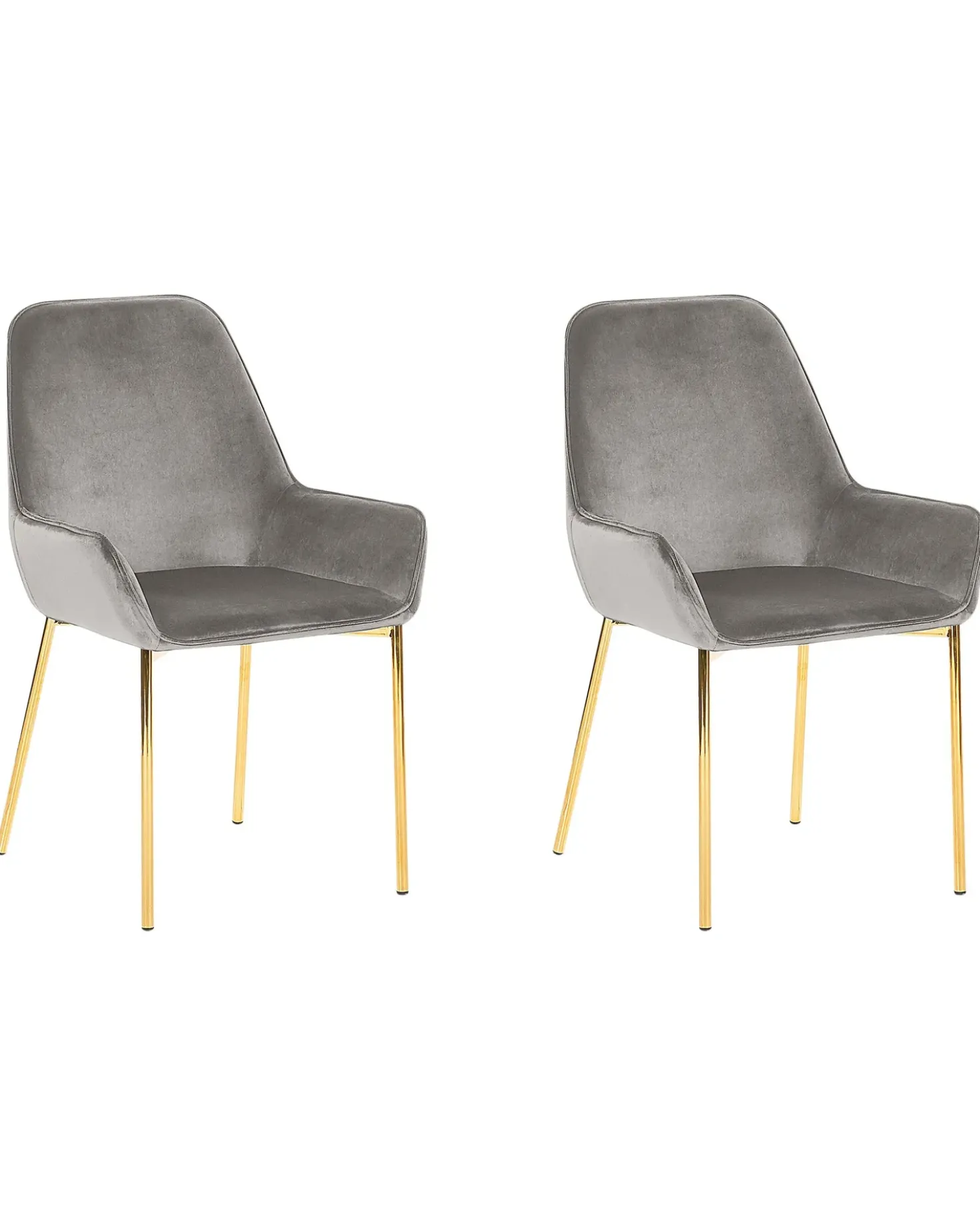 Set di 2 sedie da pranzo LOVERNA Velluto Grigio