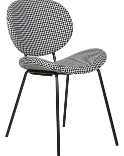 Set di 2 sedie da pranzo LUANA Tessuto Nero/Bianco