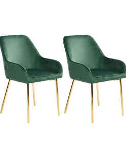 Set di 2 sedie da pranzo LOVERNA Velluto Verde