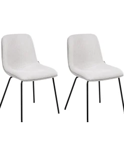 Set di 2 sedie da pranzo LORIDA Tessuto Grigio chiaro