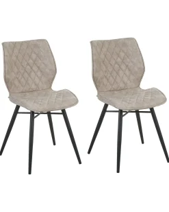 Set di 2 sedie da pranzo LISLE Tessuto Beige