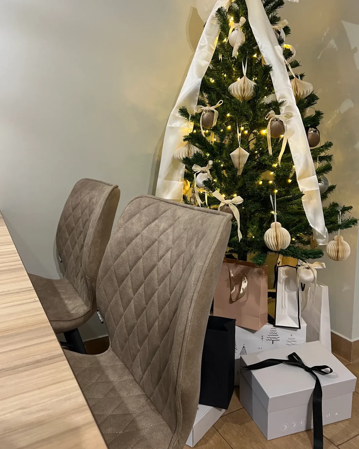 Set di 2 sedie da pranzo LISLE Tessuto Beige