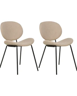 Set di 2 sedie da pranzo LUANA Bouclé Tortora