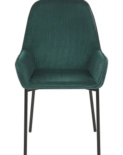 Set di 2 sedie da pranzo LOVERNA Velluto a coste Verde scuro