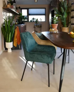 Set di 2 sedie da pranzo LOVERNA Velluto a coste Verde scuro