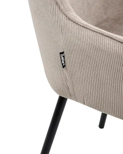 Set di 2 sedie da pranzo LOVERNA Velluto a coste Beige