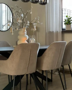 Set di 2 sedie da pranzo LOVERNA Velluto a coste Beige