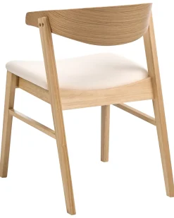 Set di 2 sedie da pranzo LILLY Tessuto Marrone chiaro/Bianco sporco
