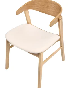 Set di 2 sedie da pranzo LILLY Tessuto Marrone chiaro/Bianco sporco