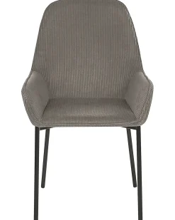 Set di 2 sedie da pranzo LOVERNA Velluto a coste Grigio
