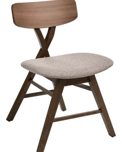 Set di 2 sedie da pranzo LELAND Legno Marrone/Tortora