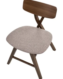 Set di 2 sedie da pranzo LELAND Legno Marrone/Tortora
