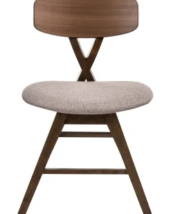 Set di 2 sedie da pranzo LELAND Legno Marrone/Tortora