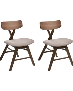 Set di 2 sedie da pranzo LELAND Legno Marrone/Tortora