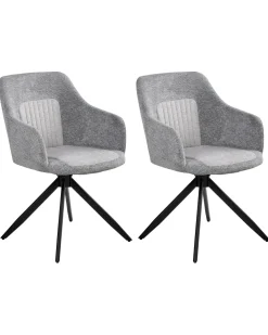 Set di 2 sedie da pranzo LIKELY Tessuto Grigio