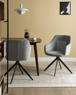 Set di 2 sedie da pranzo LIKELY Tessuto Grigio