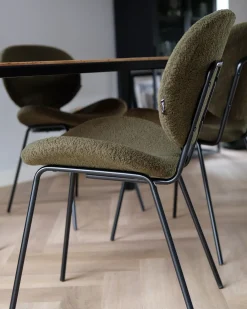 Set di 2 sedie da pranzo LUANA Bouclé Verde scuro