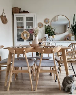 Set di 2 sedie da pranzo LYNN Legno Marrone chiaro/Grigio