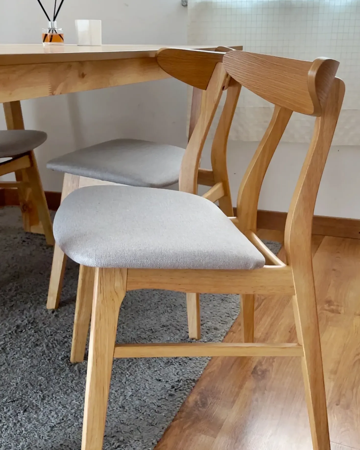 Set di 2 sedie da pranzo LYNN Legno Marrone chiaro/Grigio
