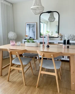 Set di 2 sedie da pranzo LYNN Legno Marrone chiaro/Grigio