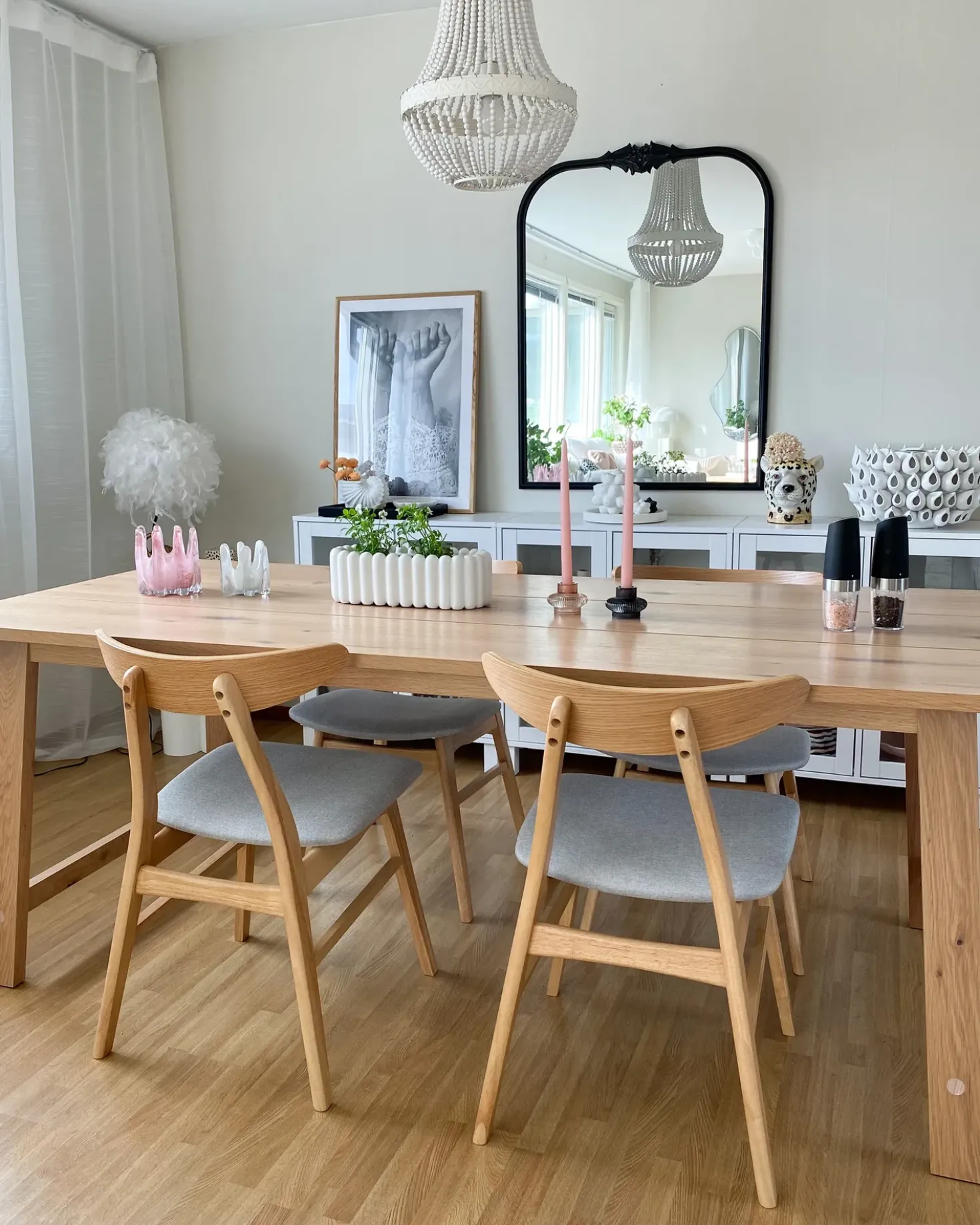 Set di 2 sedie da pranzo LYNN Legno Marrone chiaro/Grigio