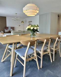 Set di 2 sedie da pranzo LYNN Legno Marrone chiaro/Grigio