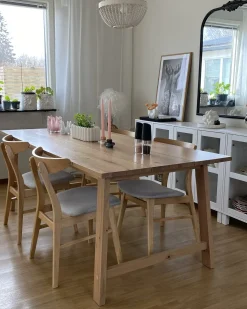 Set di 2 sedie da pranzo LYNN Legno Marrone chiaro/Grigio