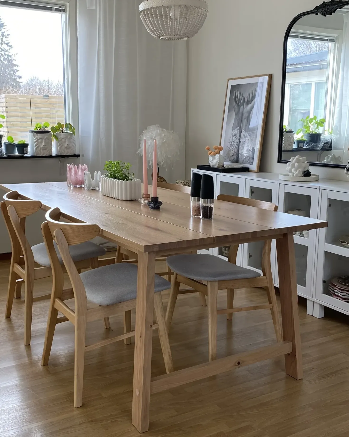 Set di 2 sedie da pranzo LYNN Legno Marrone chiaro/Grigio