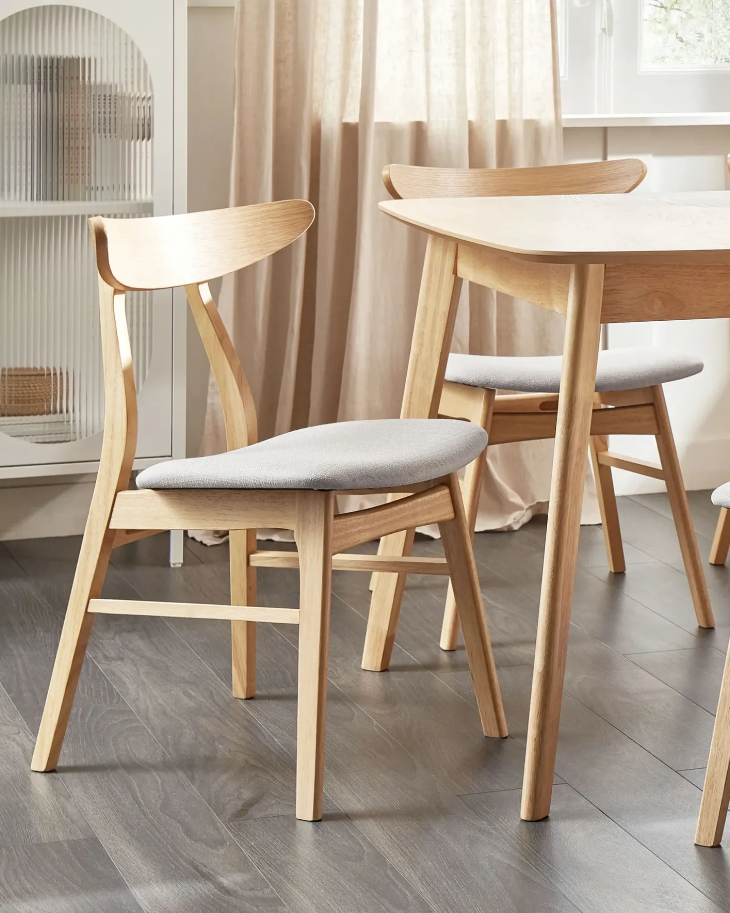 Set di 2 sedie da pranzo LYNN Legno Marrone chiaro/Grigio