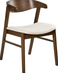 Set di 2 sedie da pranzo LILLY Tessuto Marrone/Bianco Sporco