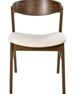 Set di 2 sedie da pranzo LILLY Tessuto Marrone/Bianco Sporco