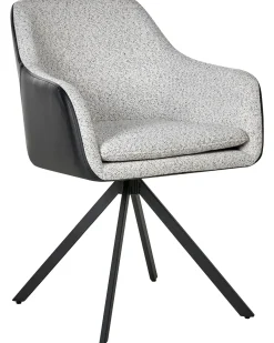 Set di 2 sedie da pranzo LITHIA Tessuto Nero/Bianco