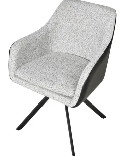 Set di 2 sedie da pranzo LITHIA Tessuto Nero/Bianco