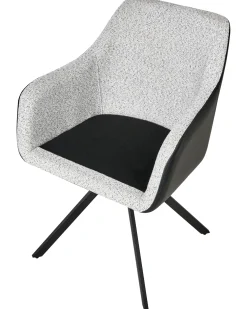 Set di 2 sedie da pranzo LITHIA Tessuto Nero/Bianco