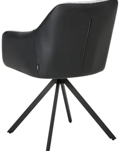 Set di 2 sedie da pranzo LITHIA Tessuto Nero/Bianco